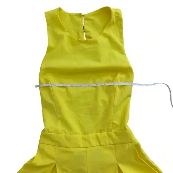 Bright Yellow Fashion Nova Romper with Open Back Tie Detail Size Small - Picture 8 of 10